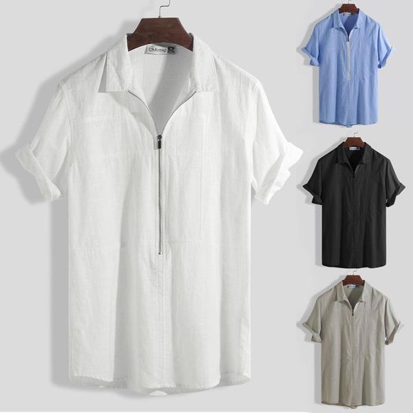 mens lightweight summer casual solid color zipper blouses soft linen lapel neck tunics loose short sleeves shirts men's, White;black
mens lightweight summer casual solid color zipper blouses soft linen lapel neck tunics loose short sleeves shirts men's, White;black