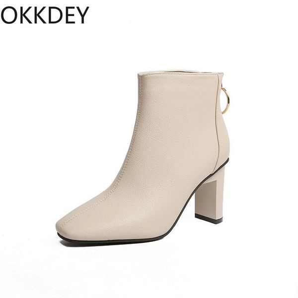boots 2021 autumn and winter leather square toe high heel nude back zipper short thick women's shoes, Black
boots 2021 autumn and winter leather square toe high heel nude back zipper short thick women's shoes, Black