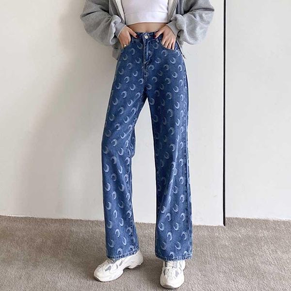 women's jeans 2021 autumn streetwear women vintage moon print wide leg jean high waist crescent baggy straight denim trousers mujer, Blue
women's jeans 2021 autumn streetwear women vintage moon print wide leg jean high waist crescent baggy straight denim trousers mujer, Blue