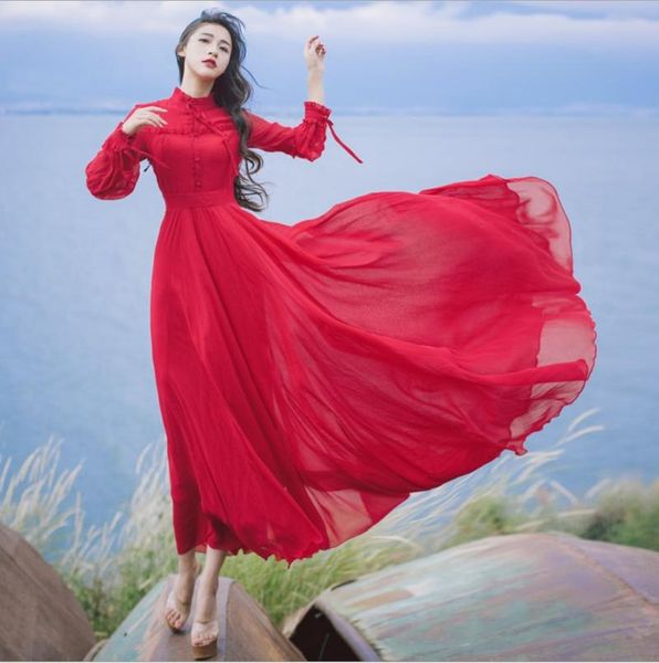 casual dresses explosions leisure elegant women chiffon autumn red color button swing dress robe femme vestidos, Black;gray
casual dresses explosions leisure elegant women chiffon autumn red color button swing dress robe femme vestidos, Black;gray
