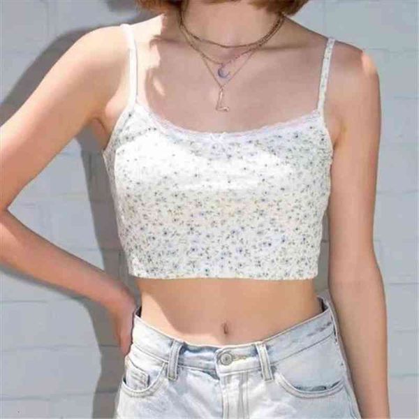 crop floral womens tank basic lace vest summer brandy camisole spaghetti straps, White
