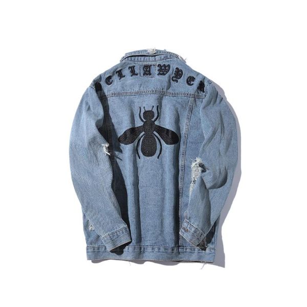 men's jackets autumn japan style hip hop denim jacket men bee embroidery casual loose coats, Black;brown
men's jackets autumn japan style hip hop denim jacket men bee embroidery casual loose coats, Black;brown