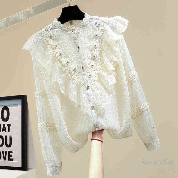 blouses beads rhinestones lace shirt woman spring flounce sequined striped chiffon blouse lady nancylim, White
blouses beads rhinestones lace shirt woman spring flounce sequined striped chiffon blouse lady nancylim, White