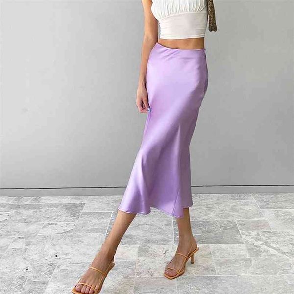 purple satin midi skirt high waist casual s womens autumn winter bottoms elegant office lady 210427, Black
purple satin midi skirt high waist casual s womens autumn winter bottoms elegant office lady 210427, Black