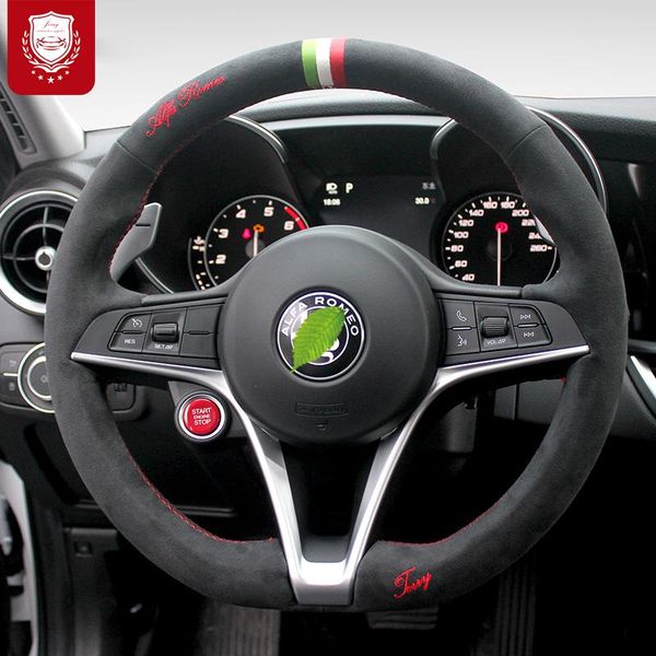auto alcantara hand-stitched steering wheel cover for alfa romeo giulia stelvio auto parts grip cover car accessories
auto alcantara hand-stitched steering wheel cover for alfa romeo giulia stelvio auto parts grip cover car accessories