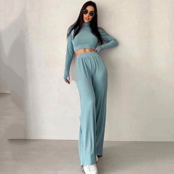 2021 summer women's slim 2 two-piece set long-sleeved short + high-waist wide-leg pants casual two piece, White
2021 summer women's slim 2 two-piece set long-sleeved short + high-waist wide-leg pants casual two piece, White