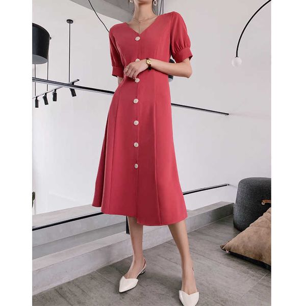 woman vintage french dress rose pink button puff sleeve high waist elegant chic a line party dresses female vestidos robe femme 210608, Black;gray
woman vintage french dress rose pink button puff sleeve high waist elegant chic a line party dresses female vestidos robe femme 210608, Black;gray