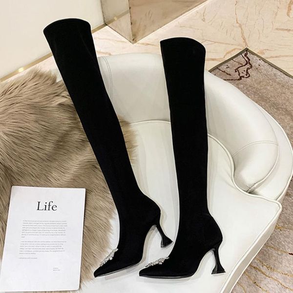 boots over the knee 2021 autumn and winter pointed high heels stiletto all-match rhinestone elastic socks women, Black
boots over the knee 2021 autumn and winter pointed high heels stiletto all-match rhinestone elastic socks women, Black