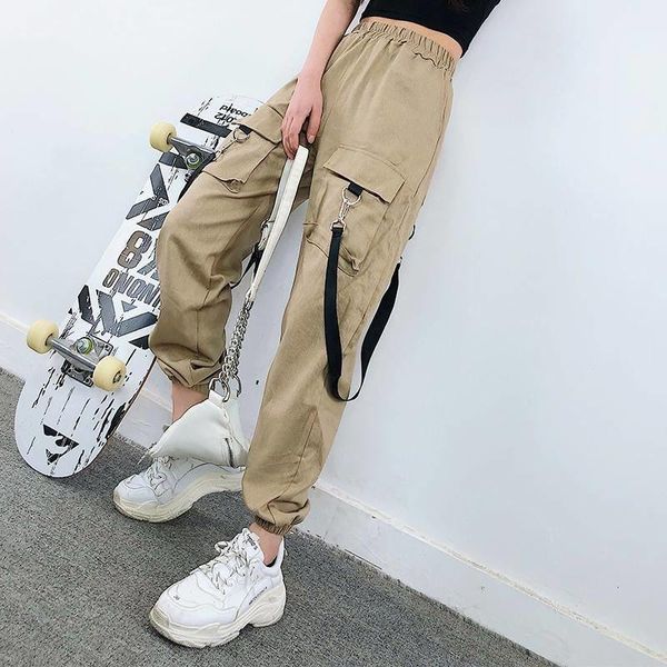 women's pants & capris hip hop big pocket black cargo streetwear elastic overalls trousers casual female harem for women, Black;white
women's pants & capris hip hop big pocket black cargo streetwear elastic overalls trousers casual female harem for women, Black;white
