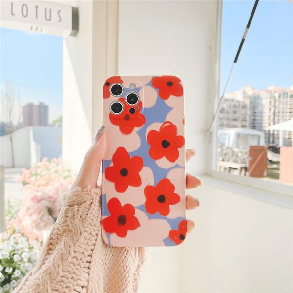 phone case for 12 mini 11 pro 7 8 plus x xr xs max matte red flowers soft tpu silicon back cover cases cell pouches
phone case for 12 mini 11 pro 7 8 plus x xr xs max matte red flowers soft tpu silicon back cover cases cell pouches
