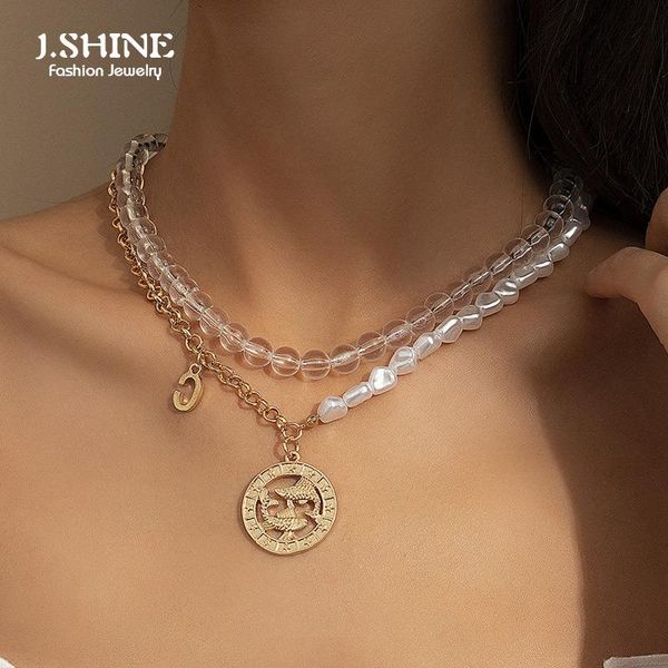 chains j.shine 2pcs/set fashion simple plastic bead choker boho asymmetry imitation pearl chain coin pisces pendant necklace women, Silver
chains j.shine 2pcs/set fashion simple plastic bead choker boho asymmetry imitation pearl chain coin pisces pendant necklace women, Silver