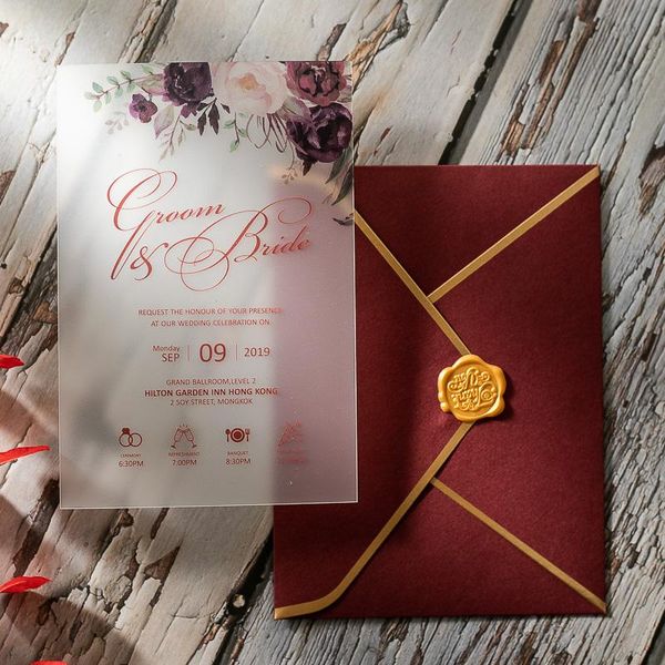 greeting cards 20pcs elegance frosted acrylic wedding invitations with printed flowers matting invites card menu card, customizable
greeting cards 20pcs elegance frosted acrylic wedding invitations with printed flowers matting invites card menu card, customizable