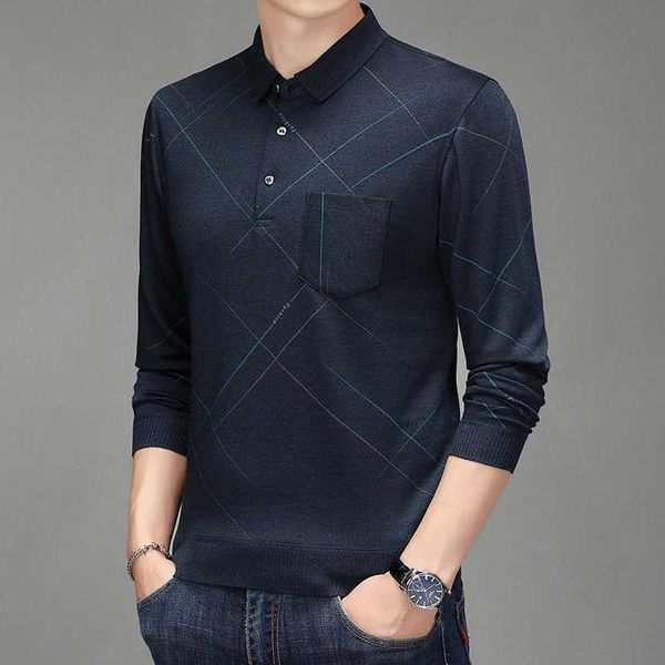 men's long sleeve plaid lapel polo busins casual middle-aged and elderly men's t-shirt, White;black
men's long sleeve plaid lapel polo busins casual middle-aged and elderly men's t-shirt, White;black