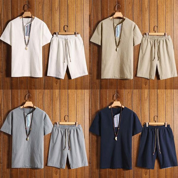 men's tracksuits 2021 fashion short-sleeved shorts suit summer cotton linen sportswear ropa hombre gift 5.14, Gray
men's tracksuits 2021 fashion short-sleeved shorts suit summer cotton linen sportswear ropa hombre gift 5.14, Gray