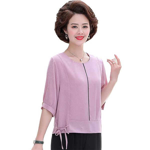 casual women summer fashion loose clothing female half sleeve tees middle aged mother lightweight solid coat women's blouses & shirts, White
casual women summer fashion loose clothing female half sleeve tees middle aged mother lightweight solid coat women's blouses & shirts, White
