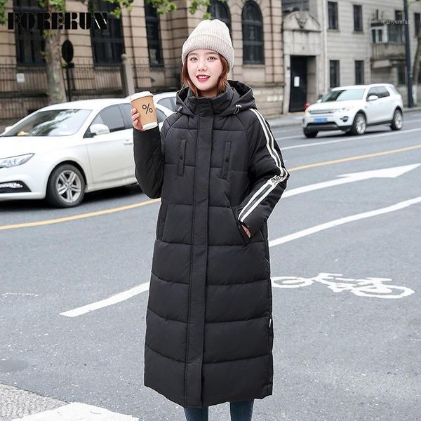 women's down & parkas forerun female jackets long bubble coats hooded puffer jacket cotton padded warm simple elegant sobretudo feminin, Black
women's down & parkas forerun female jackets long bubble coats hooded puffer jacket cotton padded warm simple elegant sobretudo feminin, Black