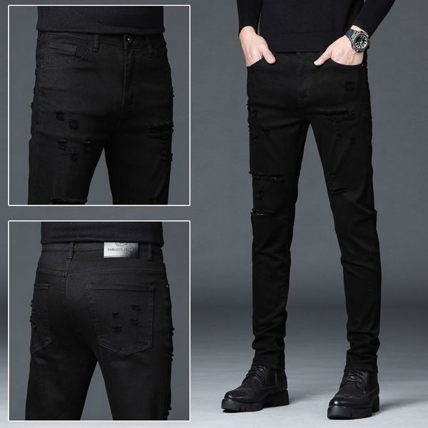 fashion jeans 2021 black men's korean trend slim leggings youth brand leisure stretch pants, Blue
fashion jeans 2021 black men's korean trend slim leggings youth brand leisure stretch pants, Blue