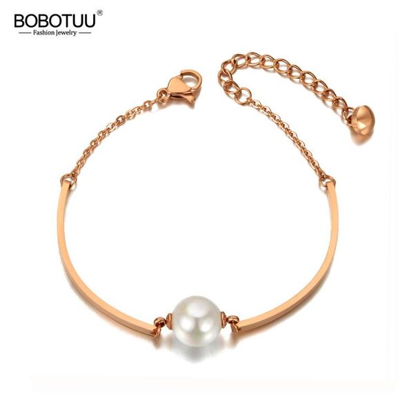 link, chain bobotuu rose gold stainless steel white pearl charm bracelets for women trendy cz crystal link bohemia jewelry bb20104, Black
link, chain bobotuu rose gold stainless steel white pearl charm bracelets for women trendy cz crystal link bohemia jewelry bb20104, Black