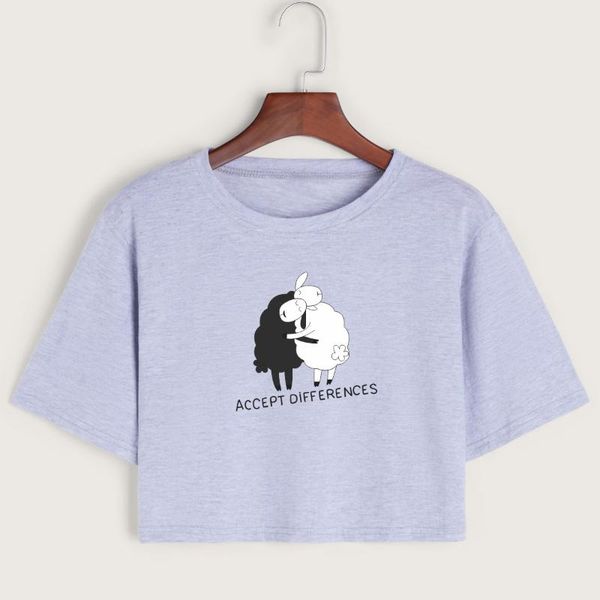 women's t-shirt black white sheep crop shirt cropped tee summer short sleeve cotton female girls graphic t-shirts
women's t-shirt black white sheep crop shirt cropped tee summer short sleeve cotton female girls graphic t-shirts
