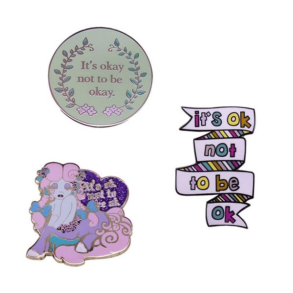 pins, brooches it's ok not to be pin mental health awareness brooch positive feeling badge, Gray
pins, brooches it's ok not to be pin mental health awareness brooch positive feeling badge, Gray