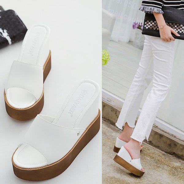 high-heeled shoes peep toe slippers female summer women platform scarpe donna, Black
high-heeled shoes peep toe slippers female summer women platform scarpe donna, Black