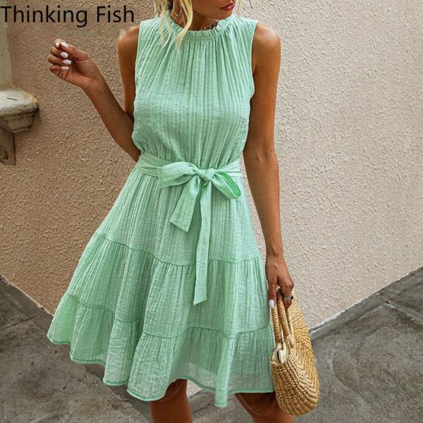 casual dresses summer sleeveless dress solid ruched high waist ruffled cotton chic plus size 2021l086, Black;gray
casual dresses summer sleeveless dress solid ruched high waist ruffled cotton chic plus size 2021l086, Black;gray
