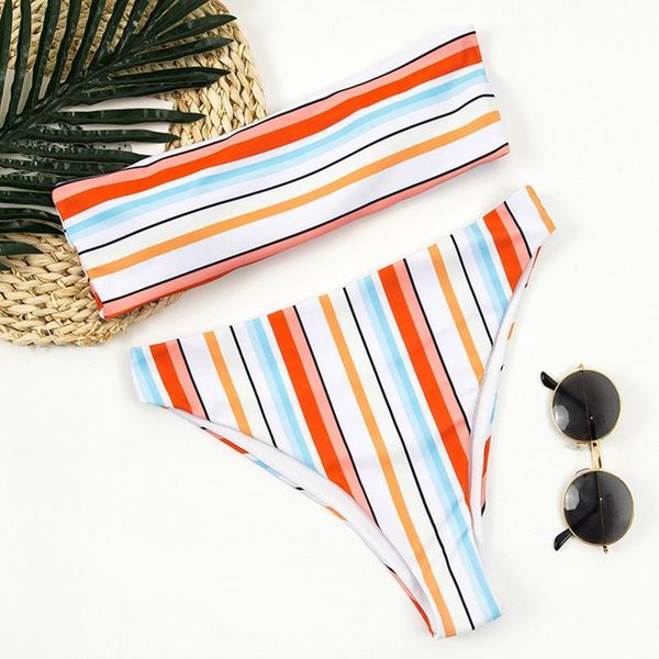 women's swimwear bikini 2021 swimsuit women print high waist set bandeau bathing suit female strapless beach wear ropa mujer, White;black
women's swimwear bikini 2021 swimsuit women print high waist set bandeau bathing suit female strapless beach wear ropa mujer, White;black
