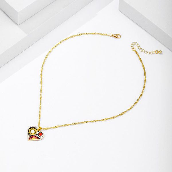 pendant necklaces allme bohemian colorful daisies necklace for women gold color twisted chain enamel love heart chokers gift, Silver
pendant necklaces allme bohemian colorful daisies necklace for women gold color twisted chain enamel love heart chokers gift, Silver