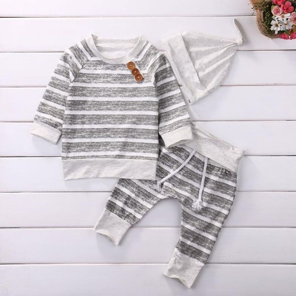 clothing sets cute 3pcs born baby boys clothes set fashion striped long sleeve t-shirt+pants+hat outfit boy girl outfits, White
clothing sets cute 3pcs born baby boys clothes set fashion striped long sleeve t-shirt+pants+hat outfit boy girl outfits, White