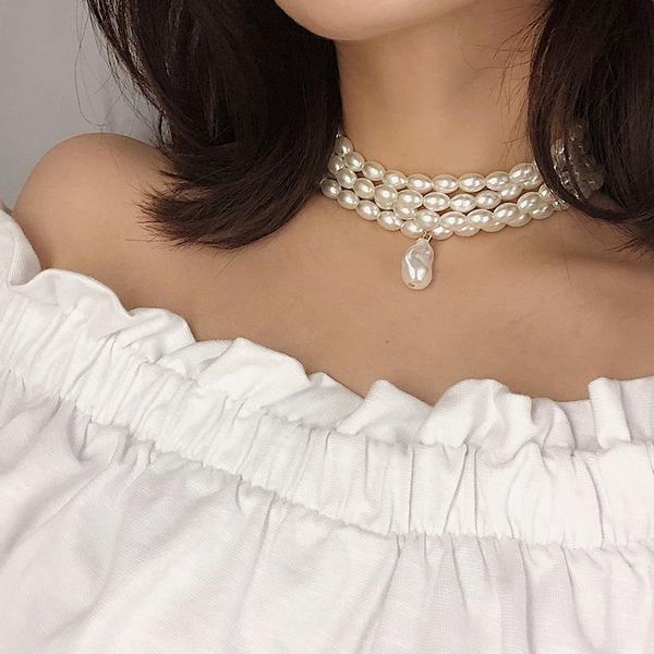 chokers bohemia multilayers necklace gorgeous pearl clavicle chain for women jewelry irregular pearls pendant wedding collar de mujer, Golden;silver
chokers bohemia multilayers necklace gorgeous pearl clavicle chain for women jewelry irregular pearls pendant wedding collar de mujer, Golden;silver