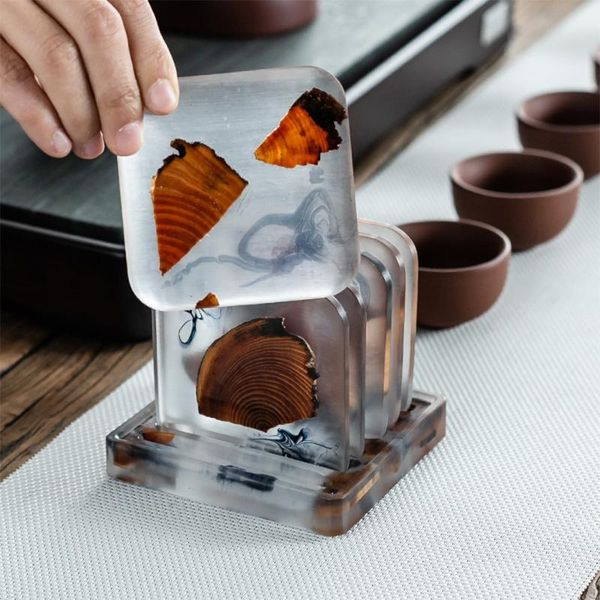 mats & pads cup mat rack with 6pcs pine resin heat resistant insulation cushion tea saucer dry accessories
mats & pads cup mat rack with 6pcs pine resin heat resistant insulation cushion tea saucer dry accessories