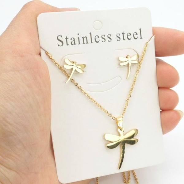 earrings & necklace gold color dragonfly jewelry sets animal stainless steel women/girl gift wholesale, Silver
earrings & necklace gold color dragonfly jewelry sets animal stainless steel women/girl gift wholesale, Silver