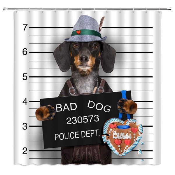 funny dog shower curtain humorous animal puppy arrested by the police station holding a prisoner's sign,70x70 inch polyester
funny dog shower curtain humorous animal puppy arrested by the police station holding a prisoner's sign,70x70 inch polyester