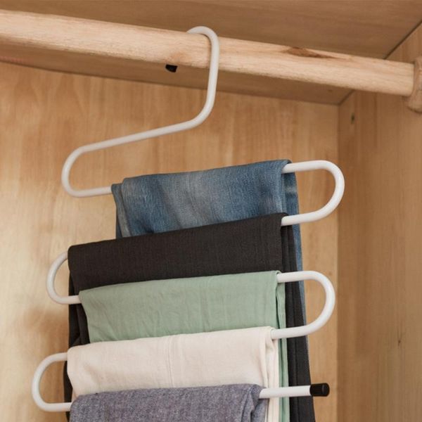 hangers & racks 2 pcs 5 layer iron pants rack non-slip s-type trousers multi-function wardrobe storage tool organization drying hanger
hangers & racks 2 pcs 5 layer iron pants rack non-slip s-type trousers multi-function wardrobe storage tool organization drying hanger