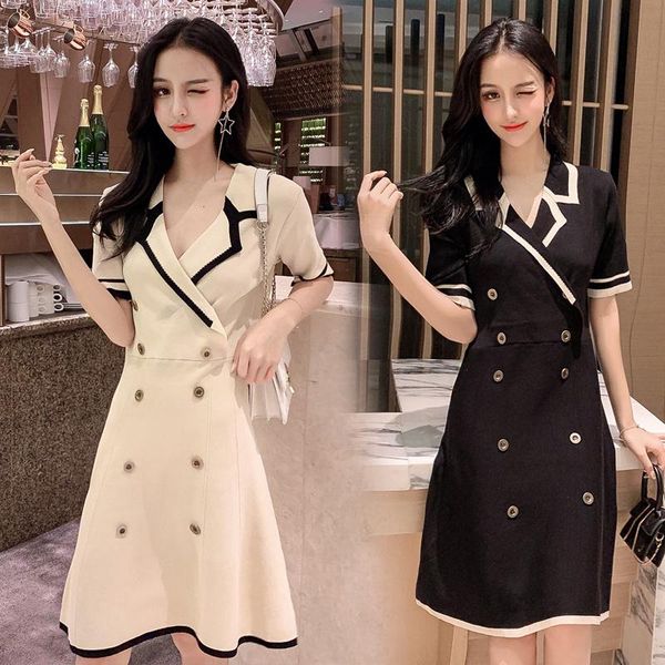 party dresses 2021 summer knitted fitted waist slimming french style hepburn fall dress pure color high casual double breasted, White;black
party dresses 2021 summer knitted fitted waist slimming french style hepburn fall dress pure color high casual double breasted, White;black