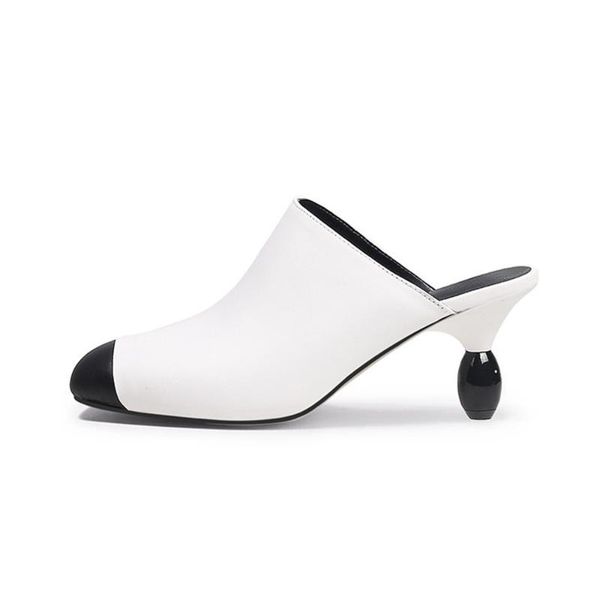 sandals round toe white leather women mules shoes 6cm high heels prom party summer apricot shallow casual pumps chic sandalias, Black
sandals round toe white leather women mules shoes 6cm high heels prom party summer apricot shallow casual pumps chic sandalias, Black
