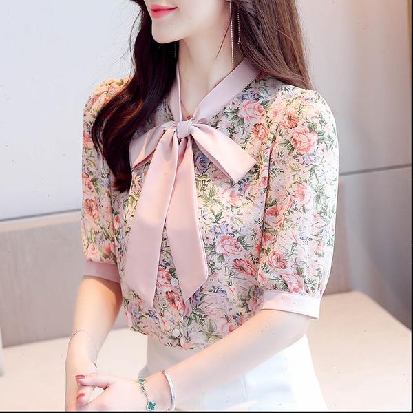 korean womens shirts fashion women blouses woman chiffon blouse floral shirt plus size summer puffed sleeve top, White
korean womens shirts fashion women blouses woman chiffon blouse floral shirt plus size summer puffed sleeve top, White