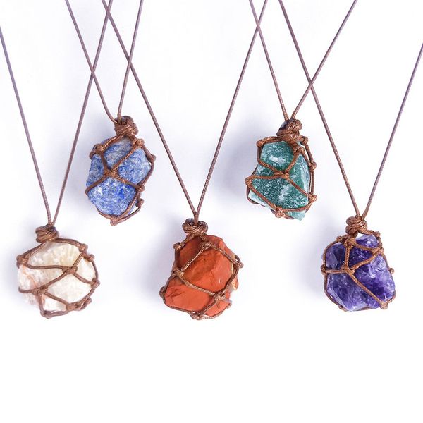 irregular natural stone handmade braided rope pendant necklaces for women men fashion party club decor energy jewelry, Silver
irregular natural stone handmade braided rope pendant necklaces for women men fashion party club decor energy jewelry, Silver