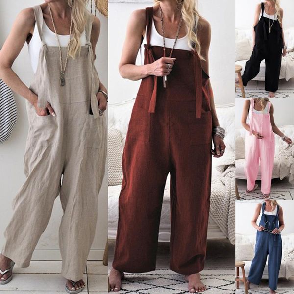 women's jumpsuits & rompers women sleeveless casual loose overall female long straight jumpsuit 2021 spring autumn fashion solid lady, Black;white
women's jumpsuits & rompers women sleeveless casual loose overall female long straight jumpsuit 2021 spring autumn fashion solid lady, Black;white