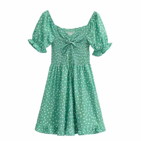 vuwwyv dresses for women chic green print ruffle ruched midi woman dress summer short puff sleeve front tie vestidos 210430, Black;gray
vuwwyv dresses for women chic green print ruffle ruched midi woman dress summer short puff sleeve front tie vestidos 210430, Black;gray