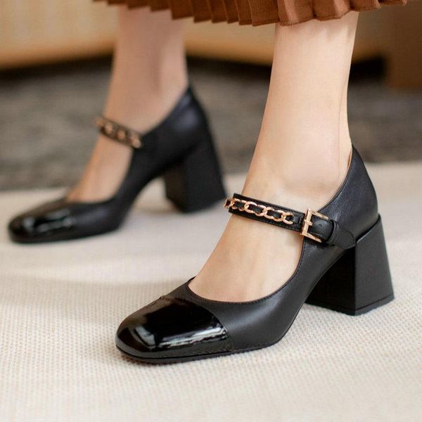 mixed colors high heels pumps for women metal buckle genuine leather women's shoes 2021 working party dress, Black
mixed colors high heels pumps for women metal buckle genuine leather women's shoes 2021 working party dress, Black