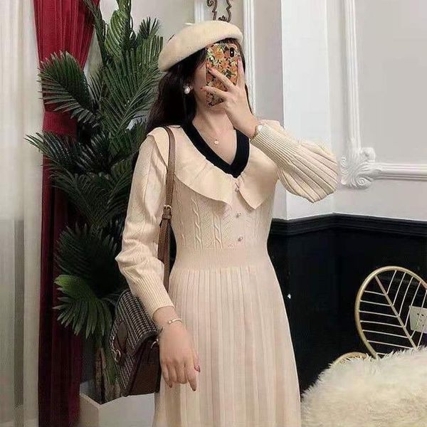 casual dresses korobov autumn winter knit korean v neck long sleeve a-line vestidos femme vintage elegant french style, Black;gray
casual dresses korobov autumn winter knit korean v neck long sleeve a-line vestidos femme vintage elegant french style, Black;gray