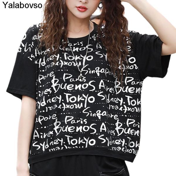 women's t-shirt letter printing loose styles short sleeve o neck t shirt for women black color hip hops streetwear tees female yalabov, White
women's t-shirt letter printing loose styles short sleeve o neck t shirt for women black color hip hops streetwear tees female yalabov, White