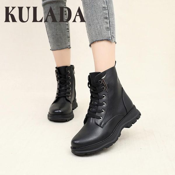 boots kulada ankle for women low heel style autumn fashion pu leather short plush motorcycle, Black
boots kulada ankle for women low heel style autumn fashion pu leather short plush motorcycle, Black