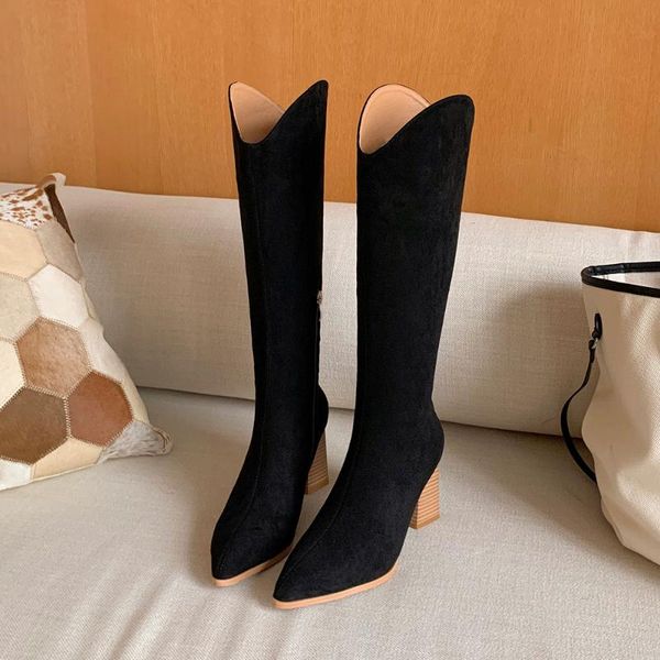 boots woman hing autumn winter thick heel knee high women's pointed-toe v design long white black western side zip
boots woman hing autumn winter thick heel knee high women's pointed-toe v design long white black western side zip