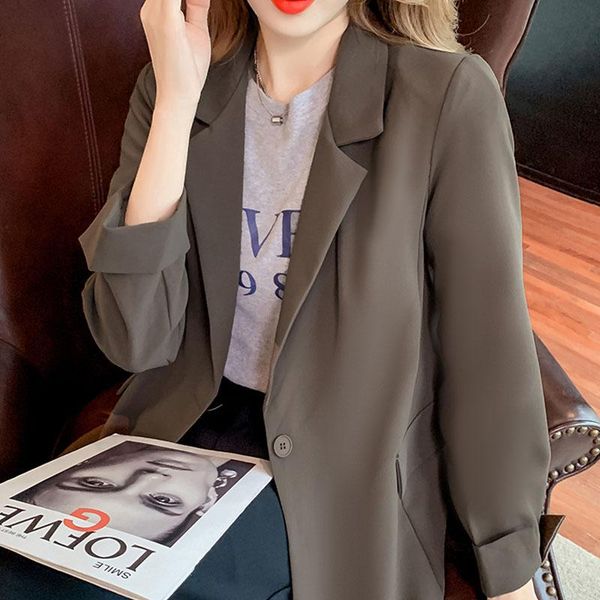 women's suits & blazers suit coat woman 2021 for women autumn solid single button notched khaki black ladies fashion female clothing 1, White;black
women's suits & blazers suit coat woman 2021 for women autumn solid single button notched khaki black ladies fashion female clothing 1, White;black