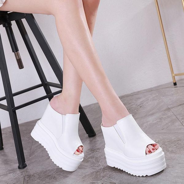 woman slippers summer fashion high platform shoes heel height 14cm super nightclub women sandals, Black
woman slippers summer fashion high platform shoes heel height 14cm super nightclub women sandals, Black