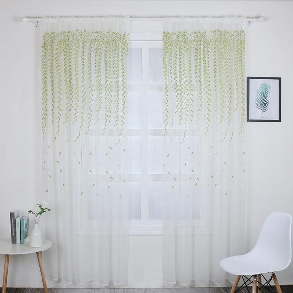 pc modern simple window curtain pastoral willow embroidered blackout screen punching tulle valance for bedroom & drapes
pc modern simple window curtain pastoral willow embroidered blackout screen punching tulle valance for bedroom & drapes