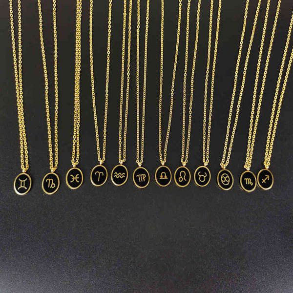 12 zodiac sign necklaces stainless steel constellations pendant gold chains choker for women fashion jewelry, Silver
12 zodiac sign necklaces stainless steel constellations pendant gold chains choker for women fashion jewelry, Silver