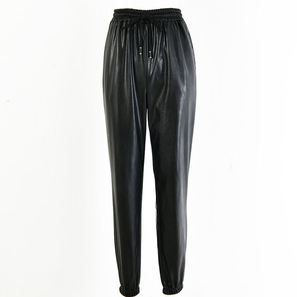 women's pants & capris plutonium leather pants for women loose color solid waistline waistband necktie spring ladies, Black;white
women's pants & capris plutonium leather pants for women loose color solid waistline waistband necktie spring ladies, Black;white